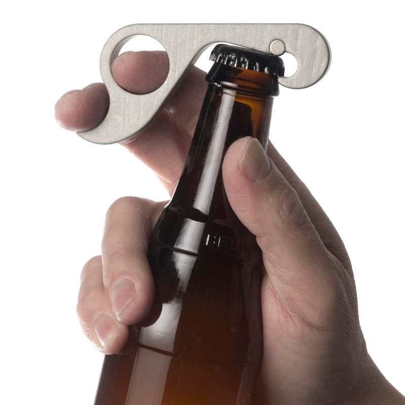 Grabopener - One-Handed + Solid Aluminum Bottle Opener with Strong Neodymium Magnet + Ergonomic Design