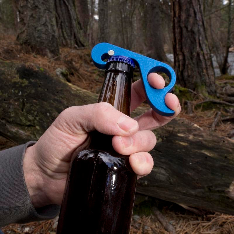 Grabopener - One-Handed + Solid Aluminum Bottle Opener with Strong Neodymium Magnet + Ergonomic Design