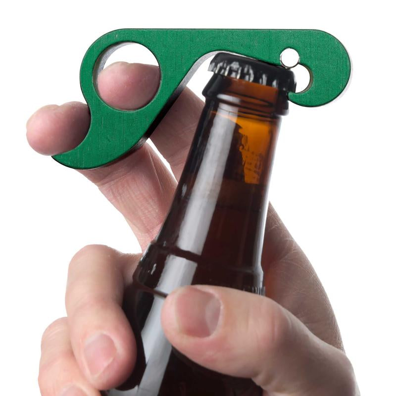 Grabopener - One-Handed + Solid Aluminum Bottle Opener with Strong Neodymium Magnet + Ergonomic Design