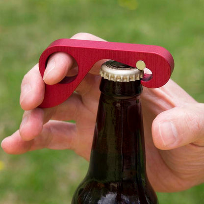 Grabopener - One-Handed + Solid Aluminum Bottle Opener with Strong Neodymium Magnet + Ergonomic Design